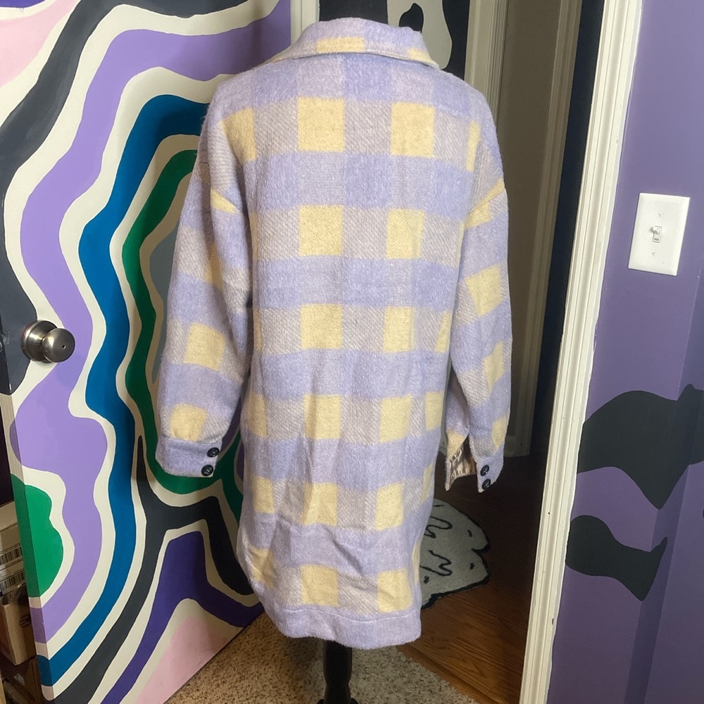 Beige ~ Purple Button Down Jacket - image 6